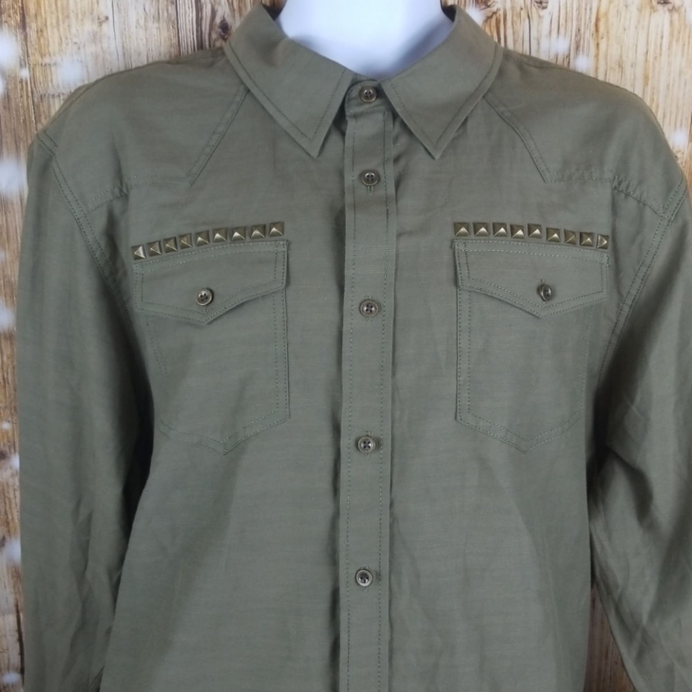 Black XXL Classic fit military style mens button